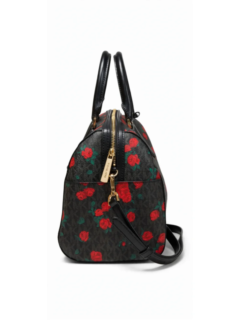 Michael Kors Hayes Duffle Satchel + Wallet Set - Tea Rose Floral Black Red